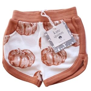 NWT Kate Quinn Organics Short Bottoms Orange Pumpkin Baby 3-6 Months